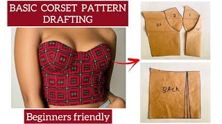 HOW TO DRAFT A BASIC CORSET PATTERN  A step by step tutorial for beginners🤗 [upl. by Adam]