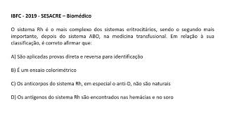 Sistema ABO e Rh  Questões comentadas [upl. by Hosea]