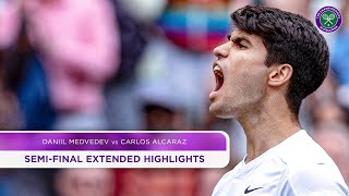 Daniil Medvedev vs Carlos Alcaraz  Extended Highlights  Wimbledon 2024 [upl. by Atilal]