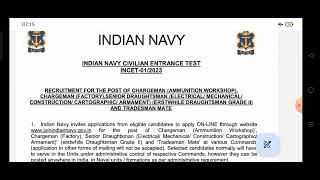 INDIAN NAVY CHARGEMAN OFFICIAL NOTIFICATION INDIAN NAVY TRADESMAN MATE OFFICIAL NOTIFICATION [upl. by Parnas783]