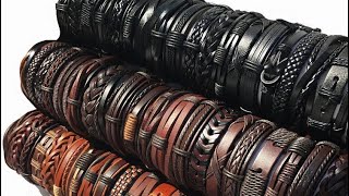 8 Leather Bracelet DIY  how to make leather bracelet  adjustable leather bracelets [upl. by Lemyt]