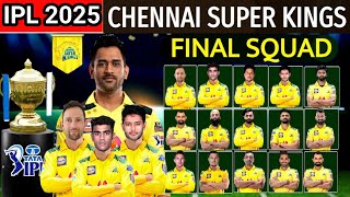 IPL 2025  Chennai super kings Team Full Squad  CSK team all squad IPL 2025 [upl. by Nosecyrb]