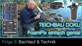 Teichbau Doku  Folge 3 Bachlauf amp Technik [upl. by Atiuqahc]