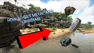 WHERE TO FIND METAL AND OBSIDIAN ON RAGNAROK  ARK Survival Evolved 9 [upl. by Barlow]