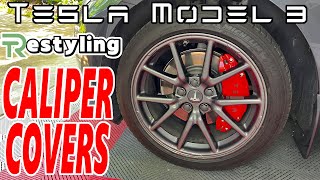 Tesla Model 3  T Restyling Brake Caliper Covers [upl. by Sidra]