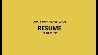 Create Your professional Resume in 10 mins  Artguy  Ranjan Pathak [upl. by Africa]