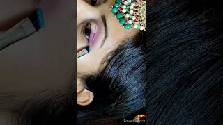 Cut Crease Eye Makeup With Green Winged Liner 💚 eyemakeuptutorial cutcrease wingedeyeliner short [upl. by Tillo]