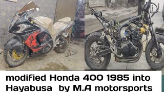 modified Honda 400cc into Hayabusa  handmade replica Hayabusa [upl. by Arocal472]