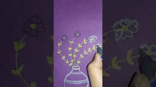 flowerpot drawingtutorial colormixing fowers viralshorts shortvideo [upl. by Esilahc]