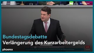 Bundestagsdebatte zur Verlängerung der Sonderregelungen beim Kurzarbeitergeld am 180222 [upl. by Eng]