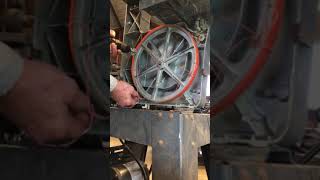 Replacing a urethane bandsaw tire the absolute quickest and best method [upl. by Montana694]