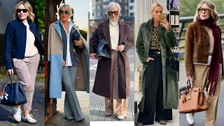 Natural Older Women OVER 50 60 70 New Trends Fashion For Women Autumn WinterFall Fashion 2024 [upl. by Ineslta]