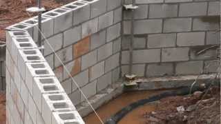 Offset angles with Masonry story poles for laying block foundation [upl. by Ahseinaj]