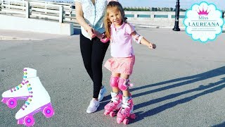 PRIMA DATĂ PE ROLE ÎȘI VA PUTEA ȚINE ECHILIBRUL FIRST TIME ON ROLLER SKATES Miss Laureana [upl. by Londoner]