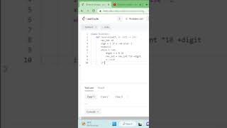 Reverse IntegerLeetCode python leetcode ytshorts shorts short coding shortvideo algorithm [upl. by Enelime]