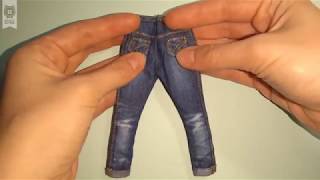 How to make Jeans with real pockets for BLYTHE FR dolls Doll denim jeans tutorial  DIY Doll jeans [upl. by Aluap]