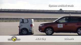 Mitsubishi Outlander Euro NCAP 2013 AEB Test [upl. by Anin]