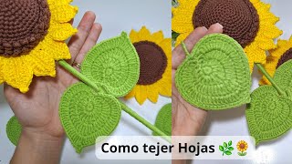 Cómo hacer Hojas Perfectas Para GIRASOL A CROCHET🍃🌻 [upl. by Mercedes795]