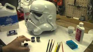 Part 1  TK4510  hand painting a TE2 ANH stormtrooper helmet [upl. by Alidia]