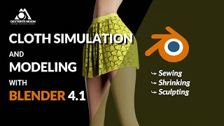 Simple skirt in blender 4  cloth simulation sewing and sculpting tutorial  in 5 minites [upl. by Nnelg]