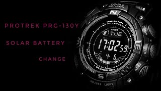 Casio Protrek PRG130Y Solar Battery Change [upl. by Isak399]