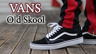 Vans Old Skool Black amp White Close Up  OnFeet with Different Pants [upl. by Uohk]