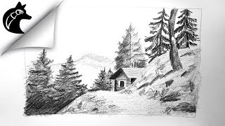 Pencil Drawing Landscape [upl. by Wei]