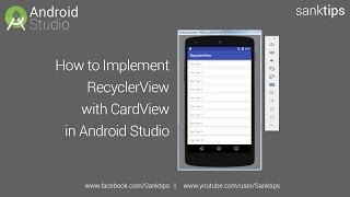 How to Implement RecyclerView with CardView in Android Studio  Sanktips [upl. by Nylarat398]