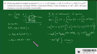 Termodinámica química  Calor trabajo energía interna entalpía y entropía para gas ideal [upl. by Dieball]