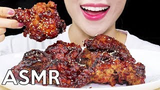 ASMR Korean Fried Chicken YangNyum Chicken 양념치킨 리얼사운드 먹방 Eating Sounds [upl. by Templia719]