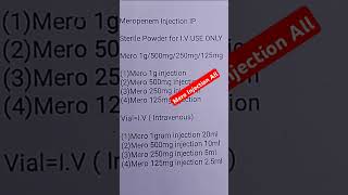 Mero Injection All Meropenem injection intravenousinjection shortsvideo viralvideo medicine [upl. by Lotsirb439]