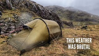 Solo Camping in the Mountains with Brutal Rain and Winds  Hilleberg Nammatj 2 in Storm Conditions [upl. by Aneliram374]