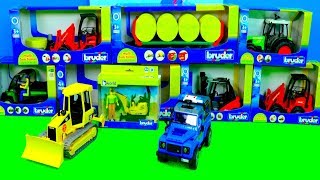 Bruder Spielzeug Polizeiauto Bagger LKW Traktor UNBOXING Film für Kinder Spiele mit KinderSpielzeug [upl. by Corder]