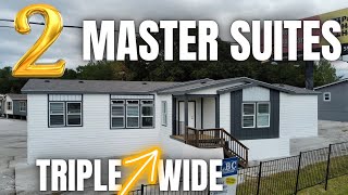 100 among the TOP triple wide mobile homes that EXIST 2 master suites Prefab House Tour [upl. by Etterrag]