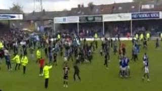 Chesterfield  last game at Saltergate Boy in wheelchair invades pitch [upl. by Lara]