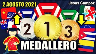 MEDALLERO de JUEGOS OLIMPICOS TOKIO 2020  Resumen 2 Agosto 2021  Asi arrancamos el mes con ORO [upl. by Vallie844]