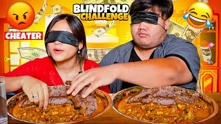 BLINDFOLD CHALLENGE WITH 2B WINNER GET 5000  2B CHEATED😡 EATING DHIDO WITH MASU [upl. by Couhp84]