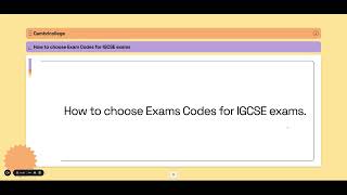 How to Choose Exam Codes for IGCSE exams [upl. by Bradan]