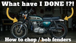 How to bob and chop CB750K Motorcycle Fenders CB750K Project pt 2 [upl. by Carmon]