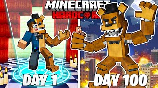 I Survived 100 Days in Five Nights at Freddys in HARDCORE Minecraft [upl. by Depoliti662]