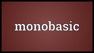 Monobasic Meaning [upl. by Llerdnad]