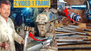 2 VIDEO iN 1 FRAME  Rotavater Axel Garari Tooth Reparing Truck Drop Spindle Broken Repair [upl. by Lehman691]