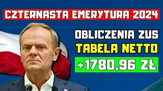 🔴CZTERNASTA EMERYTURA 2024  tabela Takie wartości netto na kontach emerytów we wrześniu [upl. by Laemaj]