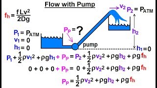 Physics 341 Bernoullis Equation amp Flow in Pipes 21 of 38 Flow with Pump [upl. by Roede333]