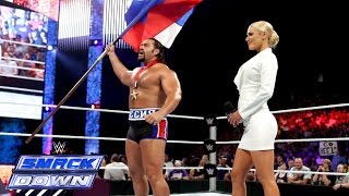 Rusev accepted Mark Henrys WWE Night of Champions challenge SmackDown Sept 5 2014 [upl. by Ahsiruam]