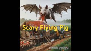 Scary Flying Pig Destroys Hut At Tomato Farm With Backhoe excavator shorts 1132 [upl. by Hailee]