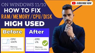 How To Fix High RAMMemoryCPUDISK Usage on Windows 1110 [upl. by Rollecnahc]