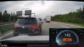 Autobahn emergency braking at 200 kmh [upl. by Sane]