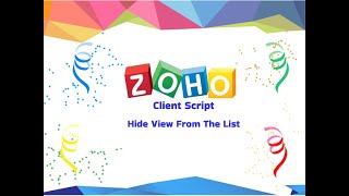 Zoho CRM Hide Standard View From Drop Down Using Client Script [upl. by Corabella385]