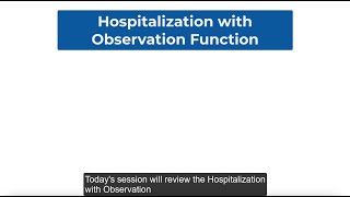 Teach Me CQL Hospitalization with Observation [upl. by Leith]